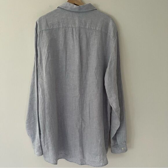Gap 100% Linen Blue Size XL Tall Coastal Spring Summer Classic - Picture 5 of 9
